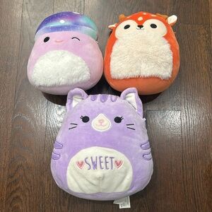 NWOT Squishmallows Galaxy Mushroom Deer Sweet Cat Bundle Of 3